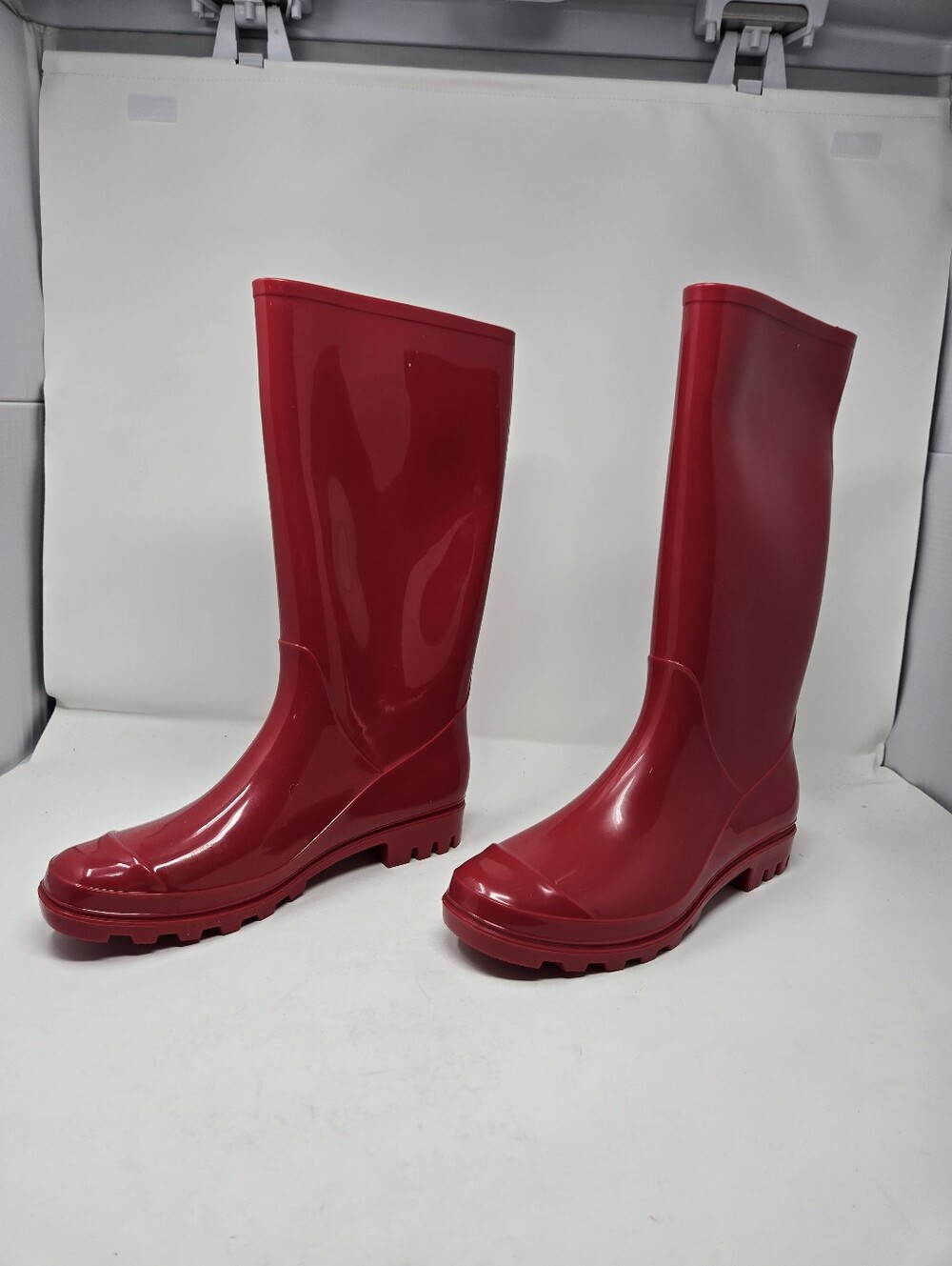 Arizona Winston Size 11 Womens Red Calf Length Rainboot Rubber Shiny Used